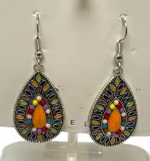 Colorful Teardrop Earrings pierced new