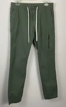 Vuori Ripstop Womens Cargo Jogger Pants Green Drawstring