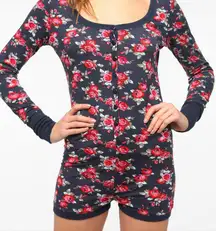 BDG Floral Pattern Long-Sleeve Romper