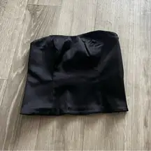 abercrombie and fitch black satin tube top size medium
