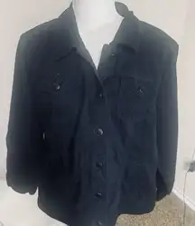 Avenue Vintage Black Denim Jean Jacket Trucker Y2K Women's 18/20