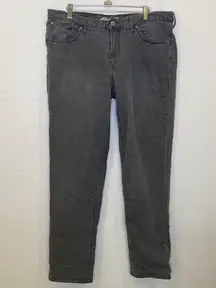 Eddie Bauer  Boyfriend Relaxed Leg Flannel Lined Gray Jeans EUC Sz 12 Women’s