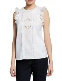 Coach 💙 white sleeveless blouse