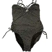 NEWPORT NEWS Black and White Polka Dot One Piece Bathingsuit