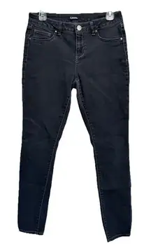 D. Jeans Black Skinny Denim Pants Size 10 Mid Rise Pockets‎ Zip Rhinestones