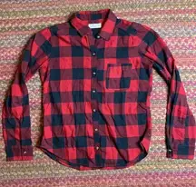 Hollister RED BUFFALO PLAID LONG SLEEVE FLANNEL BUTTON UP