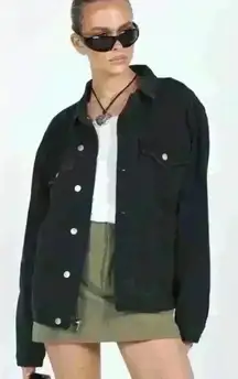 Princess Poly  Black Denim Jacket Large/xl  Trucker Jean Jacket Oversized