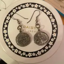 Silver cat tiger earrings