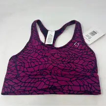 Moving Comfort Switch it up Racer sports bra in Currant Woven size XS NWT