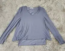 Kettlewell Lulu Layered Top Long Sleeve French Grey Size Small