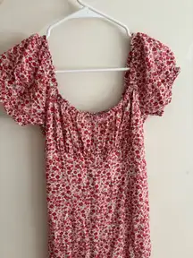 Hollister Floral Maxi Dress Red & White