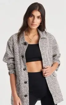 Linwood Oversized Jacket in Washed Cheetah NWT