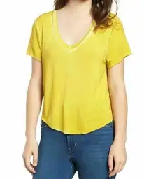 Ten Sixty Sherman Yellow V Neck Top