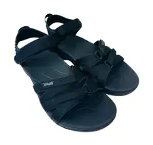 New Teva Tirra All Black Strappy Slingback Hiking Sandals Women's Size 9 FD1322E
