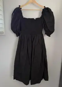 Medium Silvana Midi Sundress Black Puff Sleeve