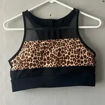 Zyia Active Black Cheetah Print All Star Bra Size Large