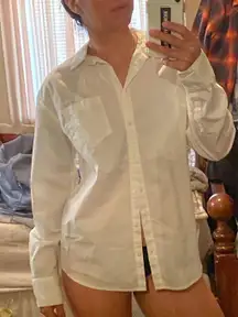 Relaxed Fit White Button Down