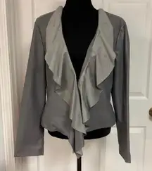 faux gray leather / suede jacket. Medium