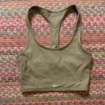 SET ACTIVE BROWN RACERBACK SPORTS BRA CROP TANK