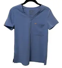 FIGS  Catarina One-Pocket Ceil Blue Scrub Top FW1000 Women's Size XXS