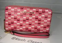 Michael Kors Tea Rose Multi Wristlet Phone Case Wallet