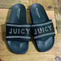 Juicy Couture Black Bedazzled Sandals