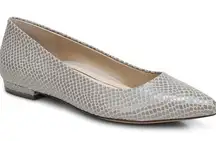 VIONIC Lena Pointed Toe Ballet Flat Size 8.5 Embossed Leather Lizard Print Shoes