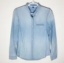 J Brand fadeaway mandarin collar denim shirt sz S