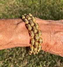 Vintage Christian Dior Bricklayer Gold Bracelet