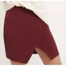 Madewell Dusted‎ Burgundy Parkway Silk Wrap Style Elastic Back Mini Skirt Medium