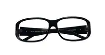 Saks Fifth Avenue oversized black sunglass frames with rhinestones