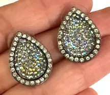 Teardrop rhinestone post earrings