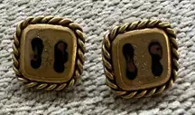 Vintage Chico’s Gold and Black Square Earrings