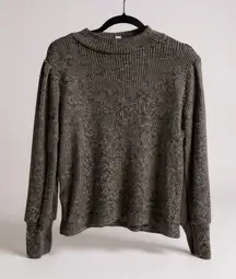 Loft black and‎ gold ribbed long-sleeved sweater XL