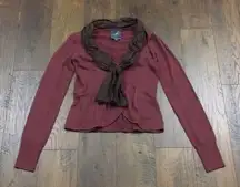 Modcloth Knitted Dove Maroon Cardigan