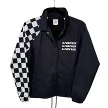 Vans Thanks Coach‎ Superspeedee Black Checkered Logo Windbreaker Jacket Women XS