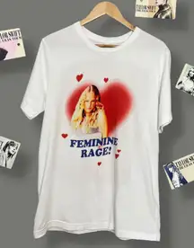 Taylor Swift Feminine Rage T-Shirt Size Large Graphic The Eras‎ Tour Postcards