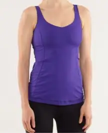 Lululemon purple cross back built in bra Tank-top size 4