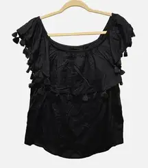 a.n.a Womens Tops Size M Layered Off The Shoulders‎ Tassel