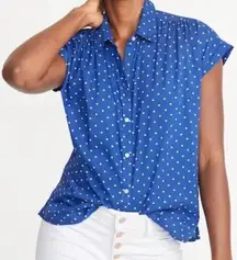 Old Navy Polka Dot Relaxed Cap-Sleeve Shirt...