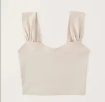 [Abercrombie & Fitch] Nude Light Taupe Soft Sweetheart Crop Tank Top Sz Large L