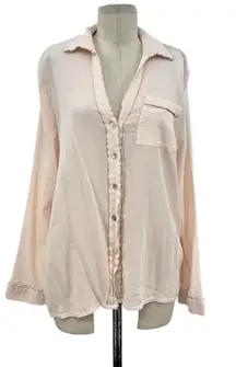 Skin Worldwide Pajama Top Long Sleeve Cotton Gauze Pale Pink Size‎ 3 Large