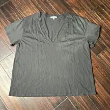 V-neck, short sleeve, cotton T-shirt, basic casual, classic sexy