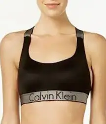 Calvin Klein  Women's Small Lightly Lined Bralette Black/Grey Sports Bra