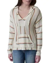 Women’s Striped Bonfire Beach Sweatshirt Size S Hooded Sweater