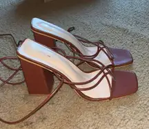 Pretty Little Thing Lace Up Heels