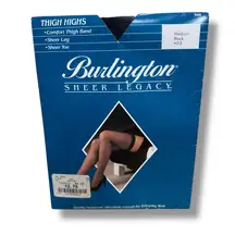 Vintage Burlington Sheer Legacy Medium Black N53 Thigh Highs