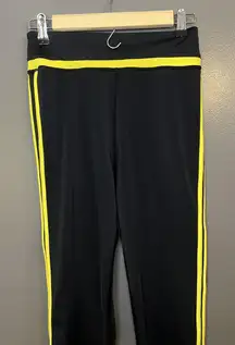 Balera Pants Womens Small Black Yellow Stripe Dance Leggings MT10509 Nylon