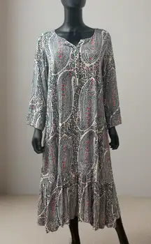 Vibrant Pattern Maxi Dress –‎ Bohemian Style Sz M B/1