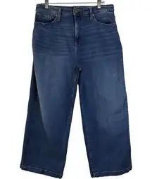 Universal Thread Women Jeans Sz 12 33W Blue High Rise Wide Leg Crop Denim